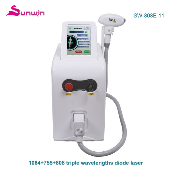 SW-808E-11 Triple wavelength 1064nm 755nm 808nm diode laser system black white hair removal hair removal thighs beauty equipment