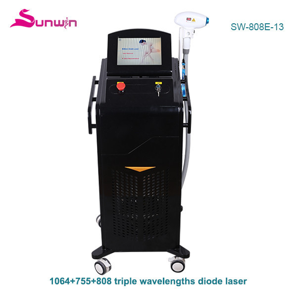 SW-808E-13 Triple wavelength 1064nm 755nm 808nm diode laser equipment black white hair removal laser hair removal beauty machine