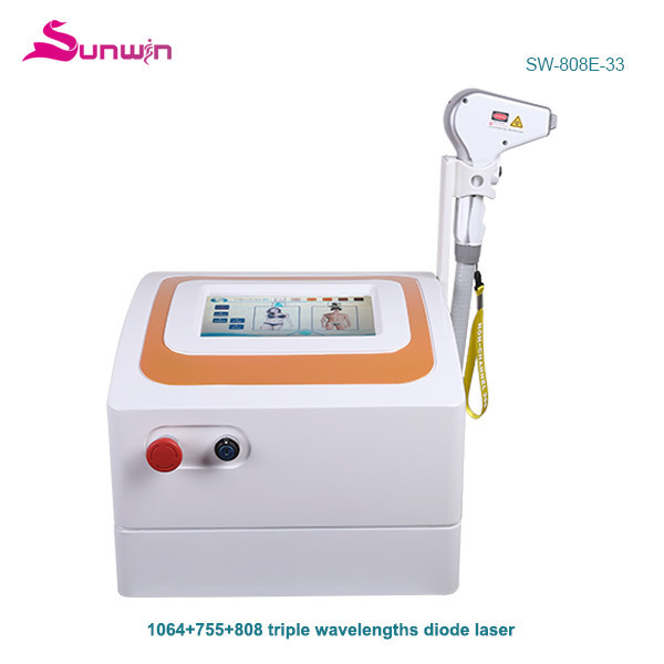 SW-808E-33 Triple wavelength 1064nm 755nm 808nm diode laser equipment brown hair remover mens hair removal  beauty system