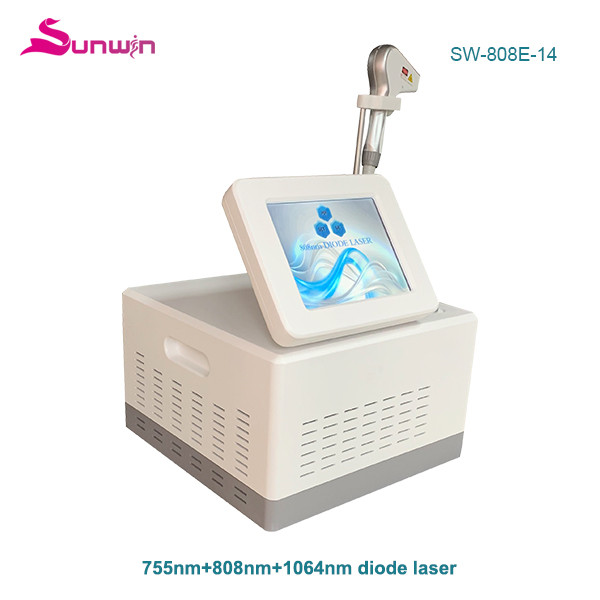 SW-808E-14 diode laser hair removal system 808nm facial hair removal permanent hair removal upper lip and beard triple wavelengths diode laser machine