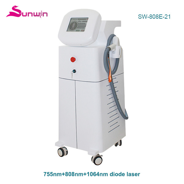 SW-808E-21 808 diode laser for hair removal permanent facial hair removal unwanted hair removal triple wavelength non channel diode laser hair removal machine
