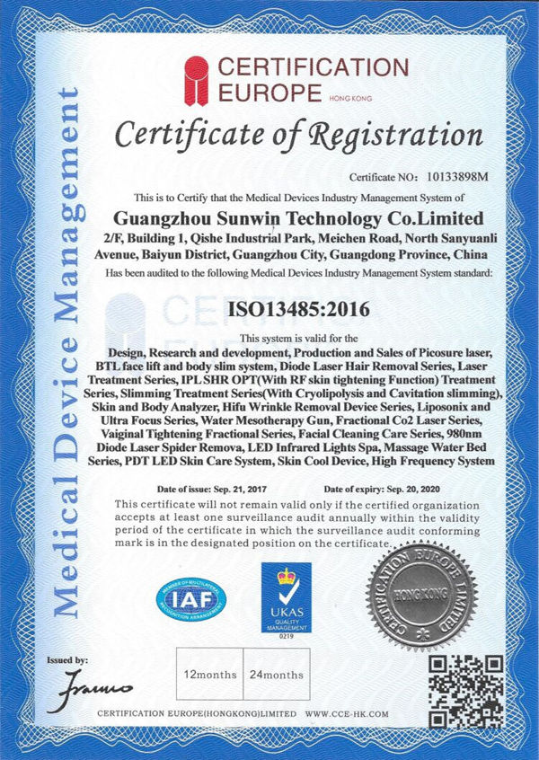 ISO13485 for medical & beauty equipment