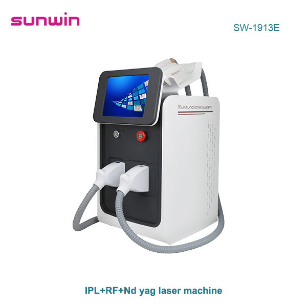 SW-1913E 3 in 1 IPL Elight RF SHR nd yag laser hair removal tattoos pigment removal skin rejuvenation machine 