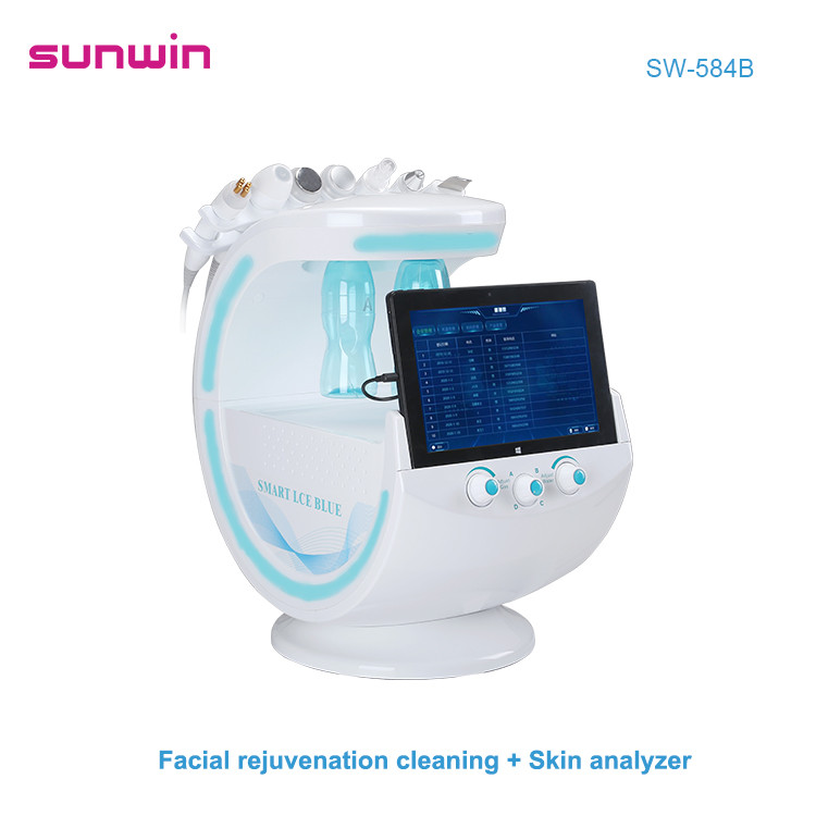 SW-584B 7 in 1 Skin Analyzer Oxygen Jet Peel Blackhead Removal Facial Deep Cleaning Dermabrasion Machine For Skin Care 