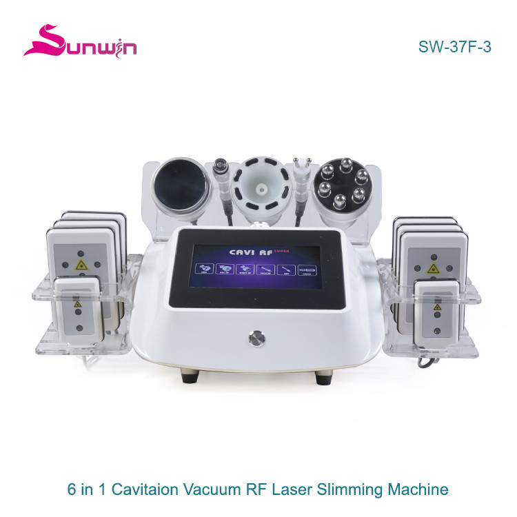 SW-37F-3  Multifunction 6 in 1 40k Cavitation Ultrasound BIO Vacuum RF Lipolaser Vacuum Cavitation Machine  for weight loss skin tightening