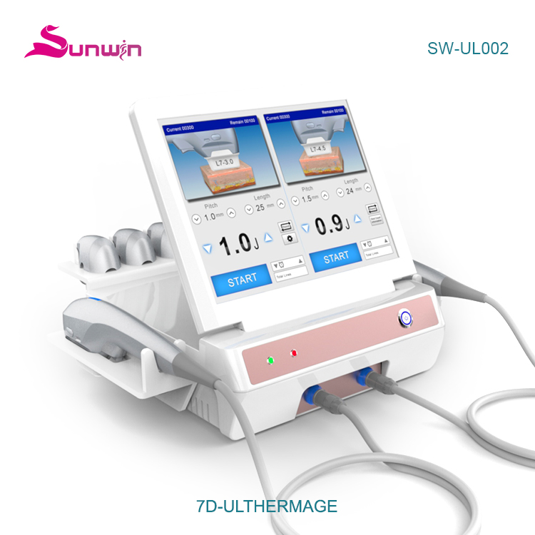 SW-UL002 Portable 7D HIFU smas facial face lift body shape fat loss device with dual handles