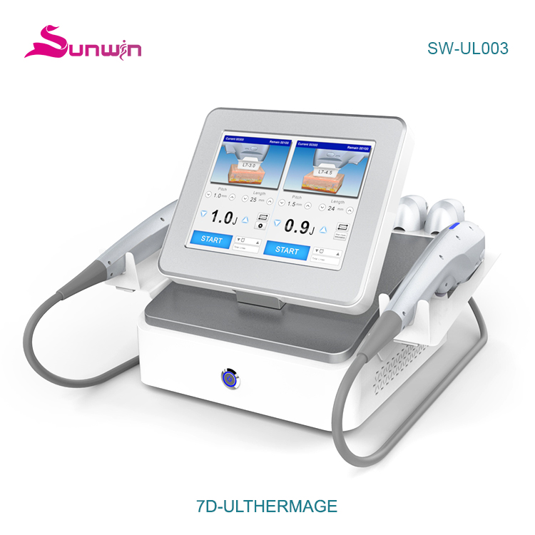SW-UL003 HIFU 7D body and face lifting skin tightening wrinkle removal body contouring machine7 cartridges 11 lines body and face lifting skin tightening wrinkle removal body contouring machine with 7