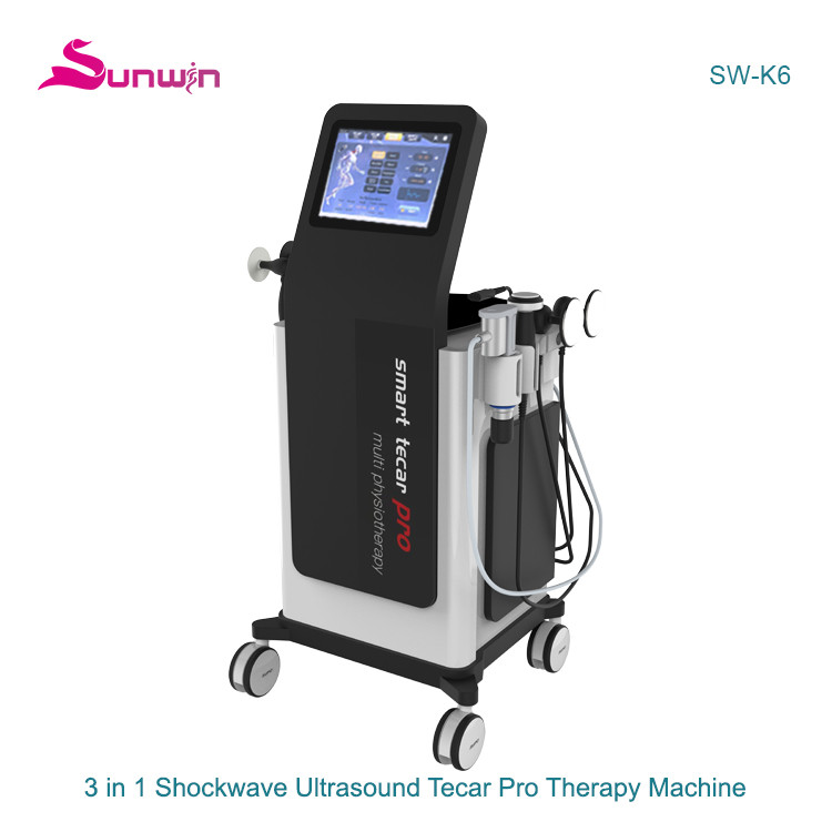 SW-K6 Smart tecar pro radiofrequency RF monopolar diathermy therapy ems focus radial shockwave eswt shock wave therapy 