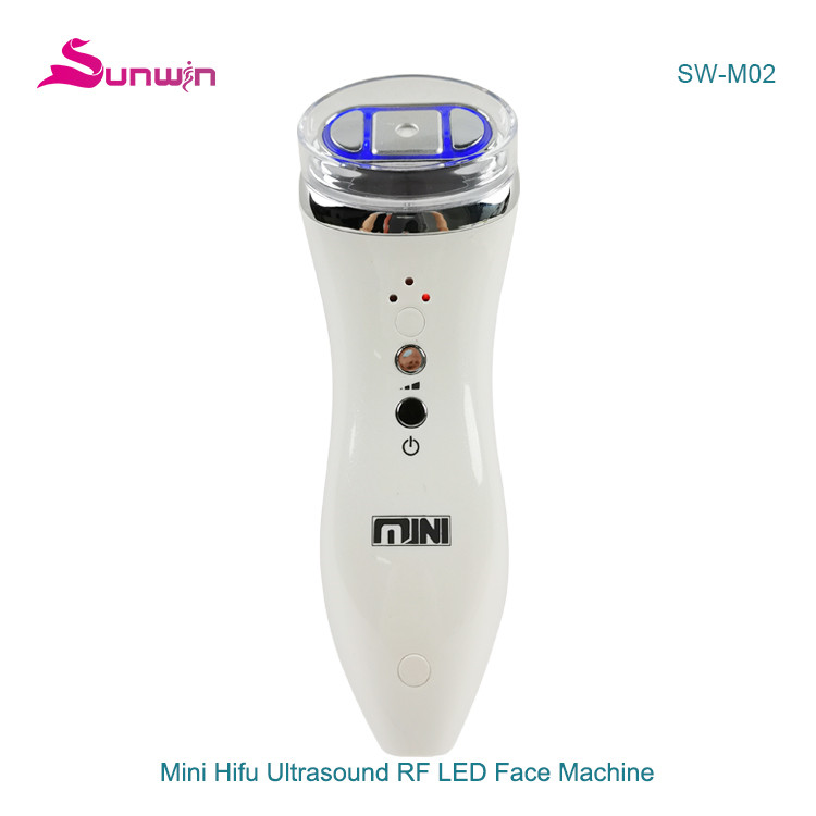SW-M02 mini HIFU anti-wrinkle RF LED facial skin therapy beauty device