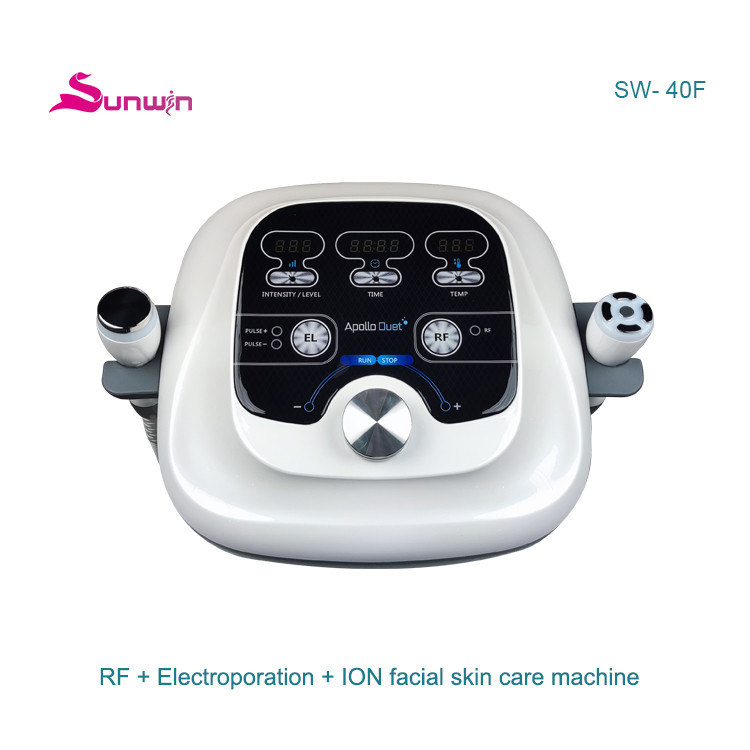 SW-40F 2 in 1 rf lifting electroporation mesotherapy cooling heating skin calming ion machine
