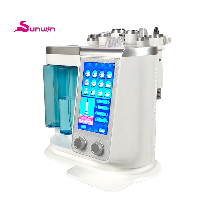 SW-602B 7 in 1 microdermabrasion facelift hydradermabrasion cleaning facial equipment with pdt led mask