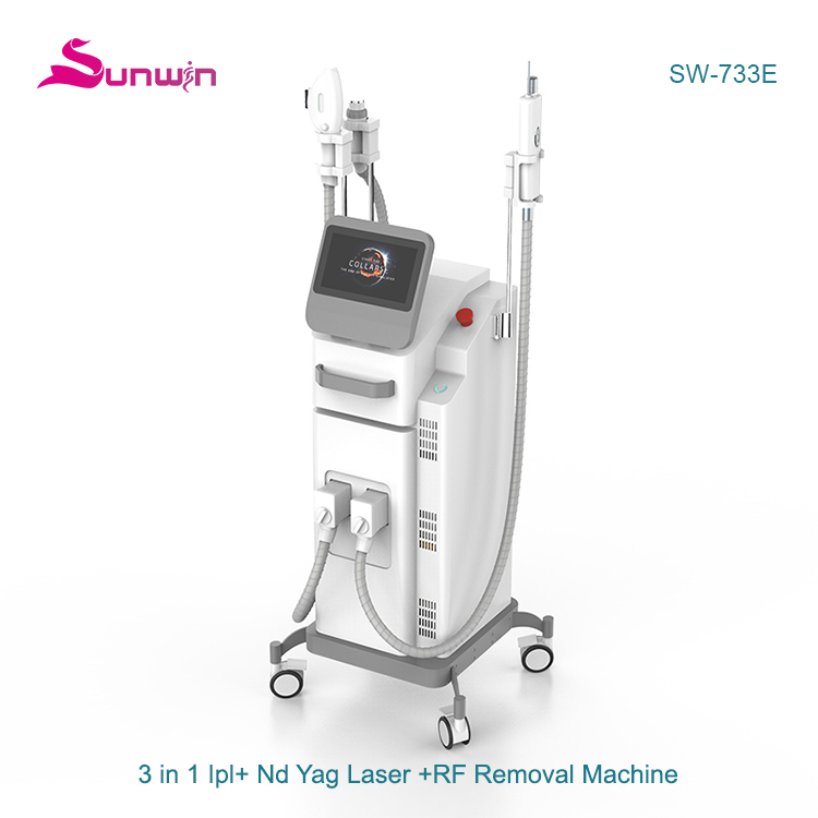 SW-733E 3 in 1 ipl  hair removal rf nd yag laser skin rejuvenation beauty machine