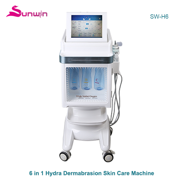 SW-H6 6 in 1 Water oxygen jet aqua peel deep cleansing face skin rejuvenation skin care machine 