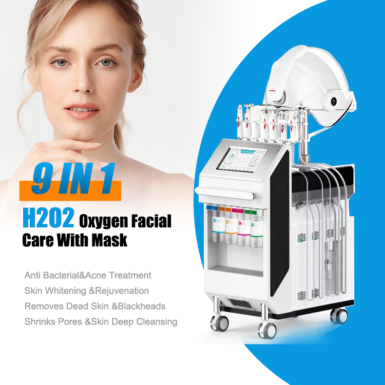 O8-1 10 In 1 Microdermabrasion Oxygen Water Jet Peeling Facial Care Device with Pdt Mask